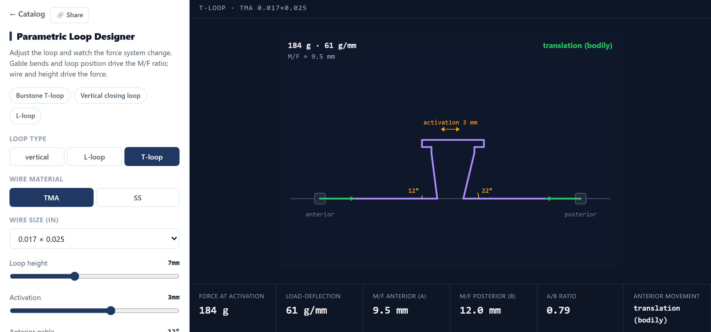 Space-Closure Loop Designer interface preview