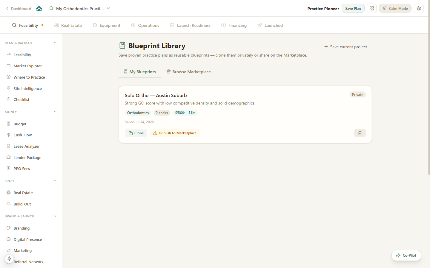 Saved blueprint library