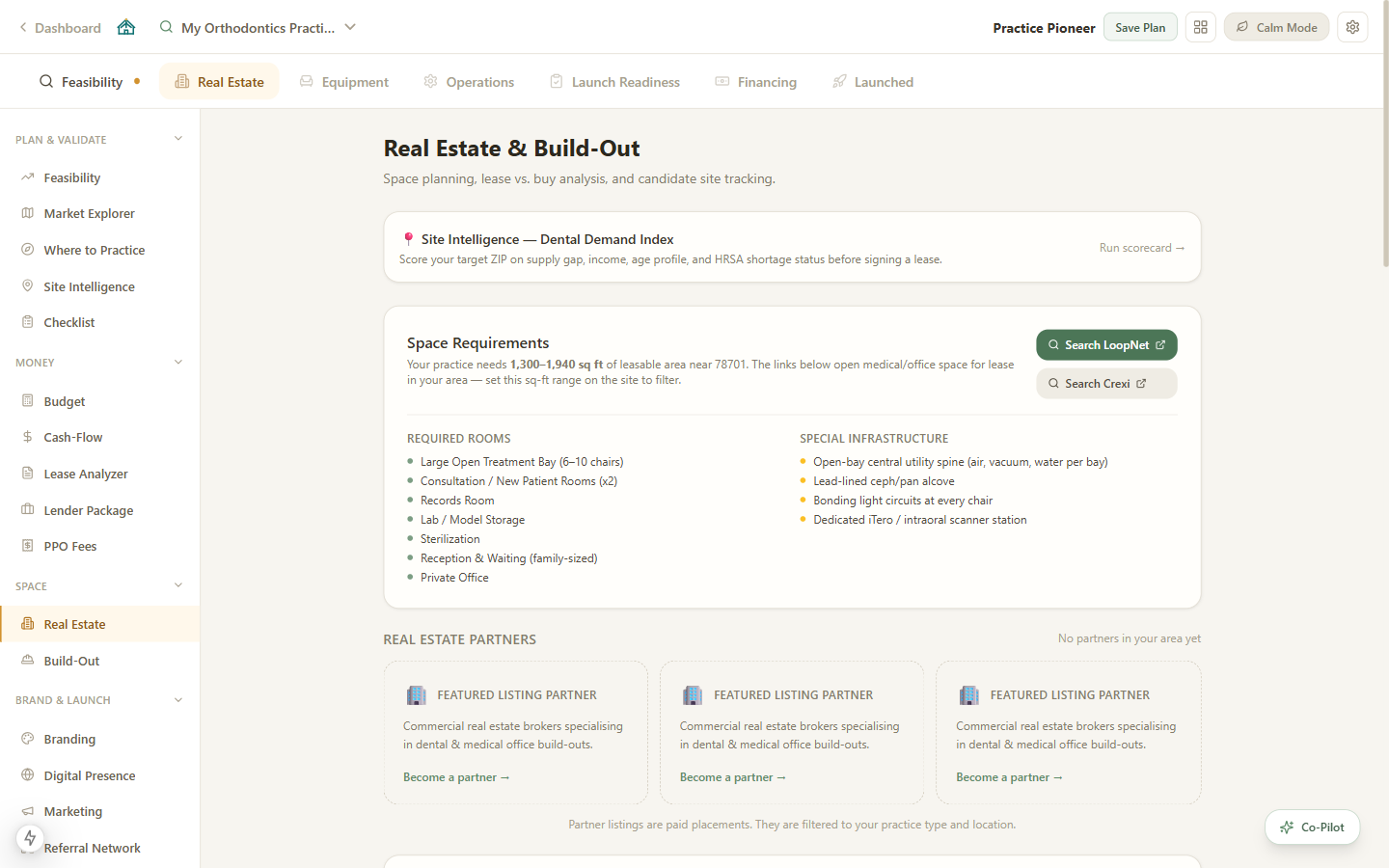 Real-estate and space planning workspace